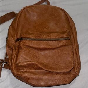 Men's Brown Leather Backpack
